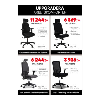 Skylt - "Kontorsstolar"